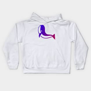 Whale Gradient blue and pink Kids Hoodie